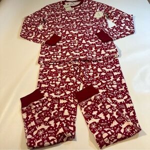 NWT Pact Men’s 100% Organic Cotton Reindeer Whimsey Holiday Pajamas 2 Piece Set
